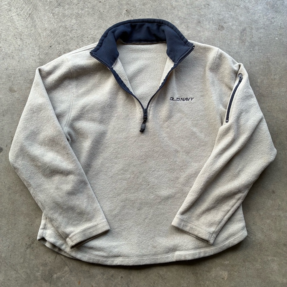 Old Navy Gray and Navy Quarter Zip Fleece